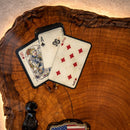 Dispenser de Bebidas Rústico em Madeira Maciça - Whiskey Board Live Edge